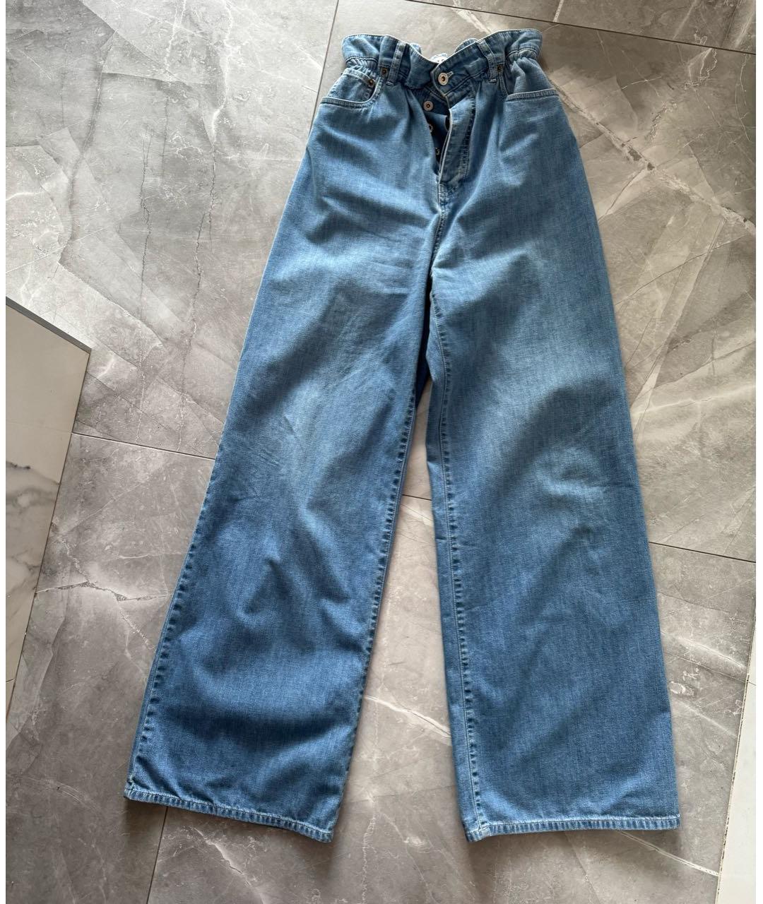 MIU MIU Синие хлопковые прямые джинсы, фото 6