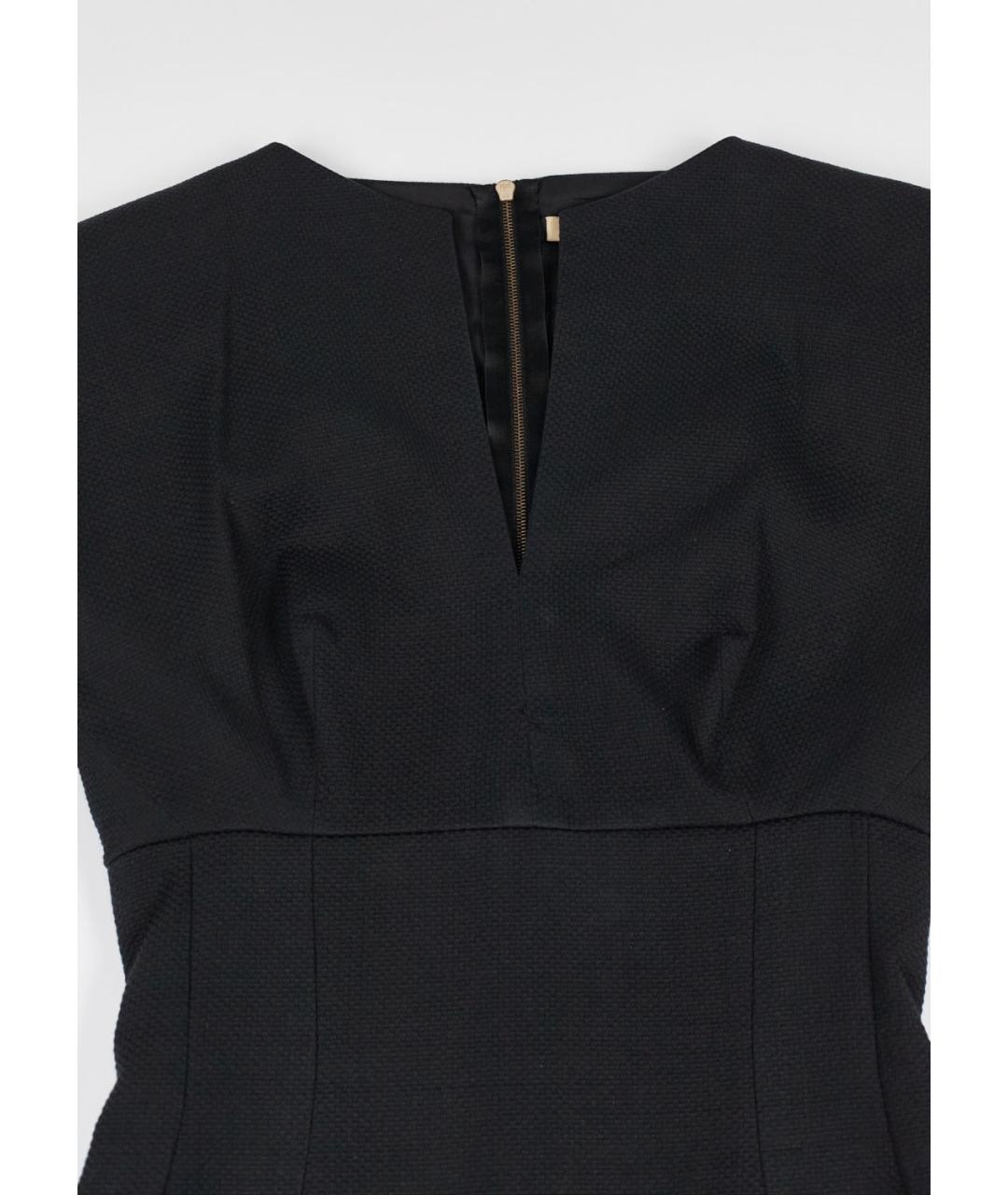 VICTORIA BECKHAM Черное хлопковое коктейльное платье, фото 3