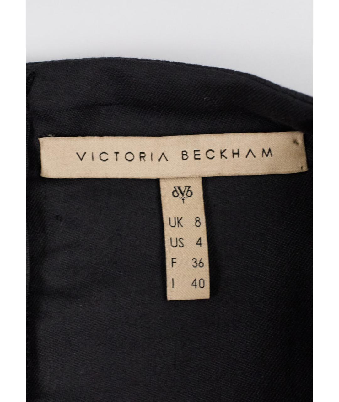 VICTORIA BECKHAM Черное хлопковое коктейльное платье, фото 4
