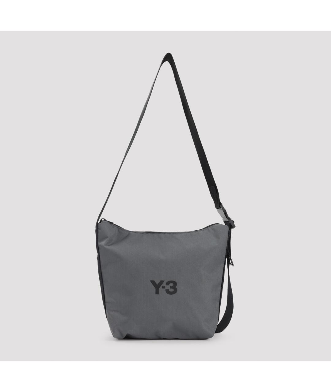 Y-3 Серая синтетическая сумка на плечо, фото 2