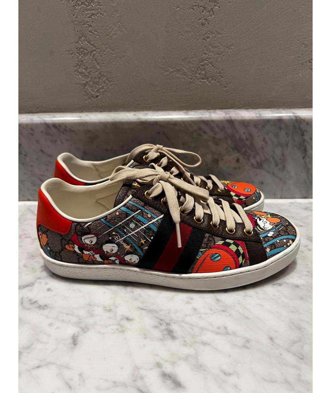 GUCCI Мульти кожаные кеды, фото 6