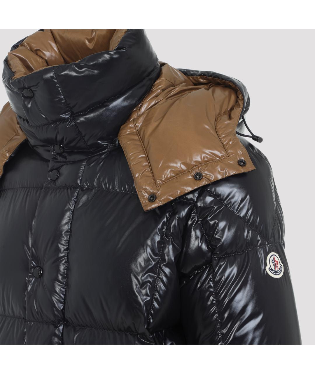 MONCLER Черный полиамидовый пуховик, фото 6