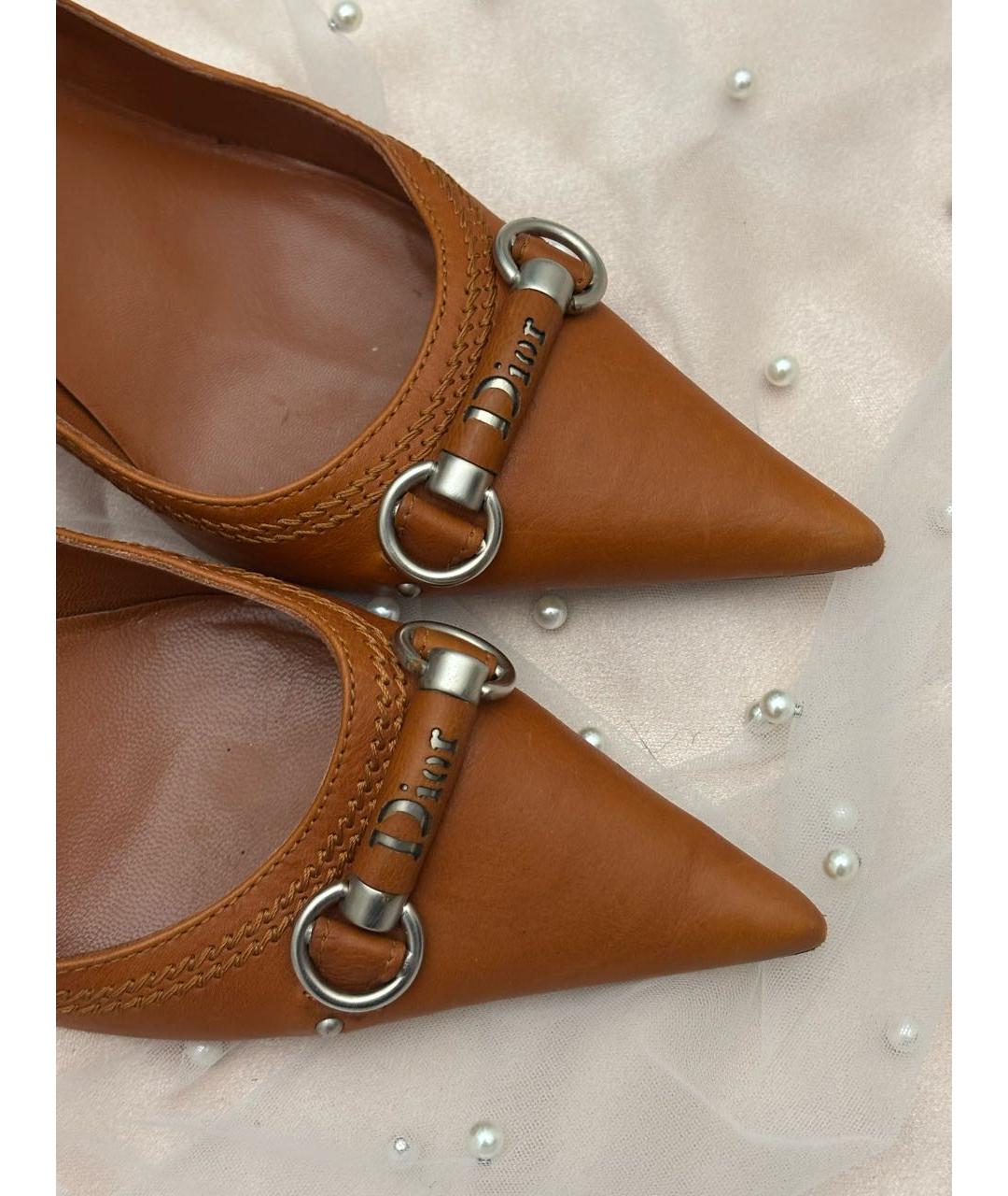 CHRISTIAN DIOR Коричневые кожаные туфли, фото 3
