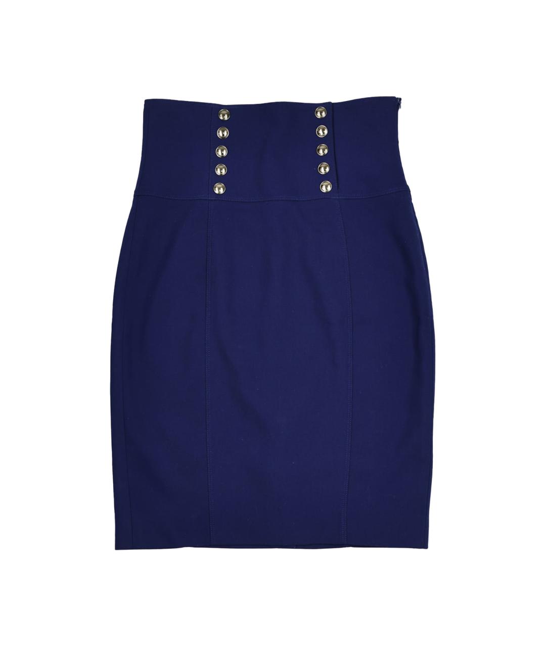 BURBERRY Синяя полиэстеровая юбка миди, фото 1