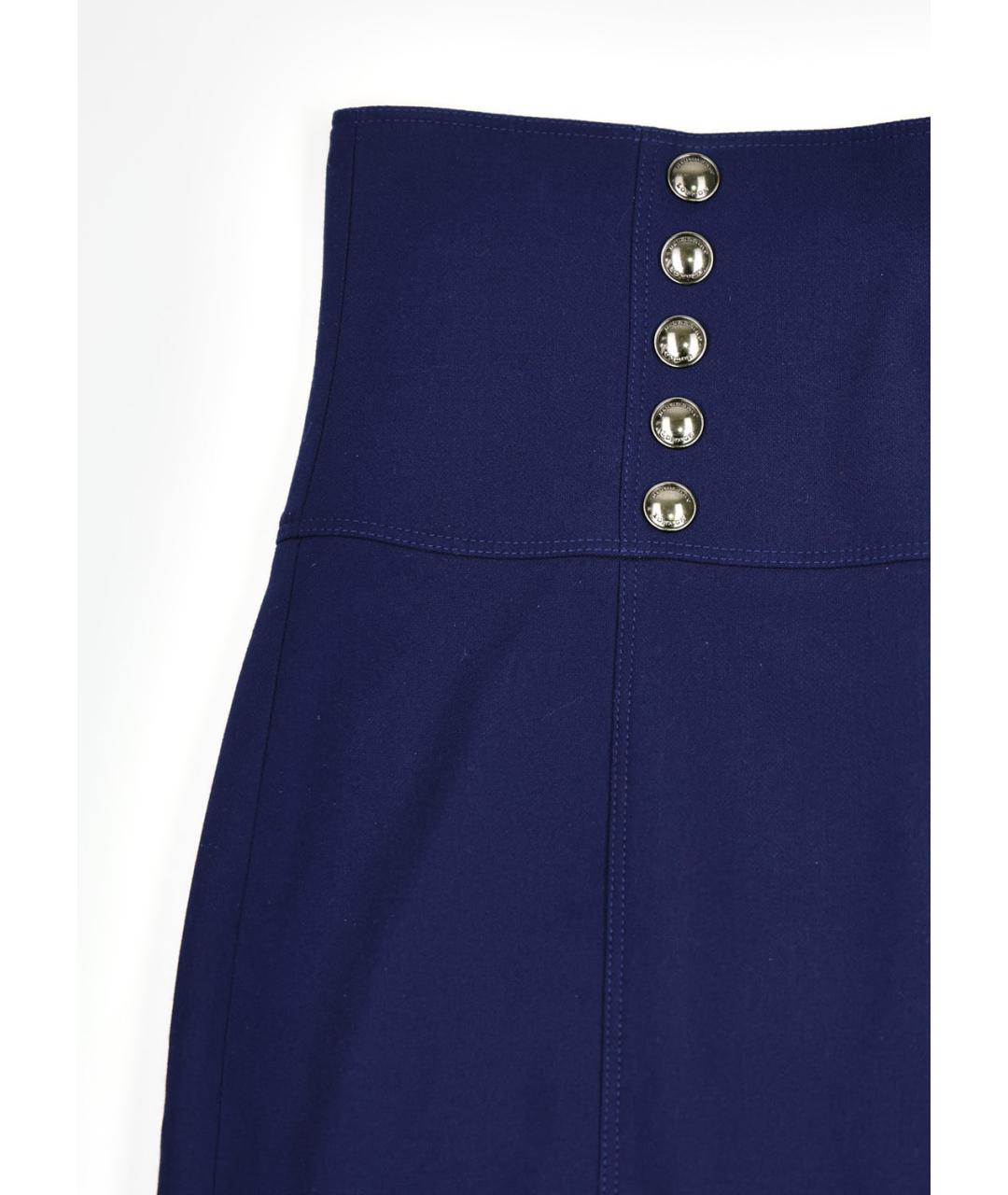 BURBERRY Синяя полиэстеровая юбка миди, фото 3