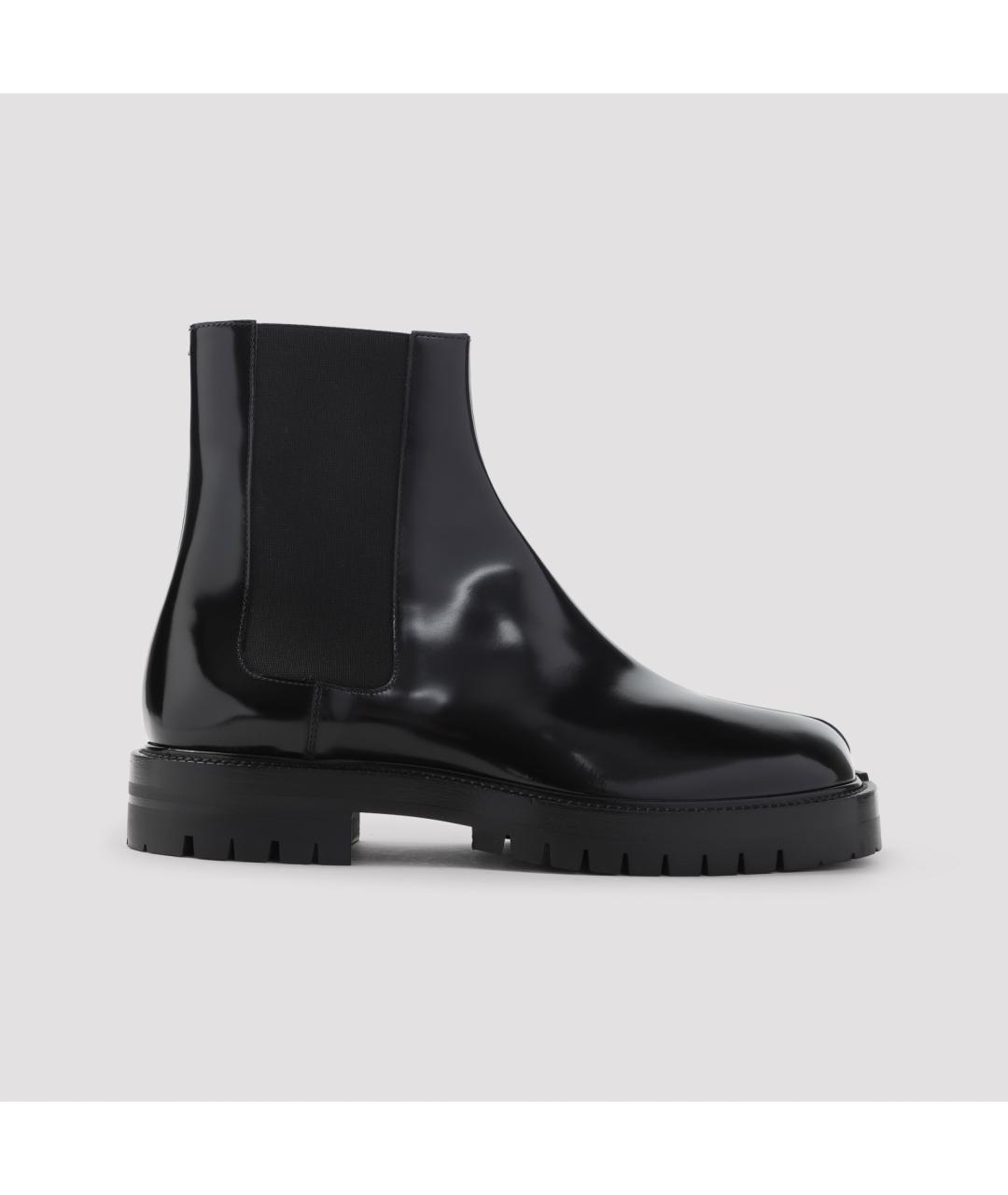 MAISON MARGIELA Черные кожаные высокие ботинки, фото 3