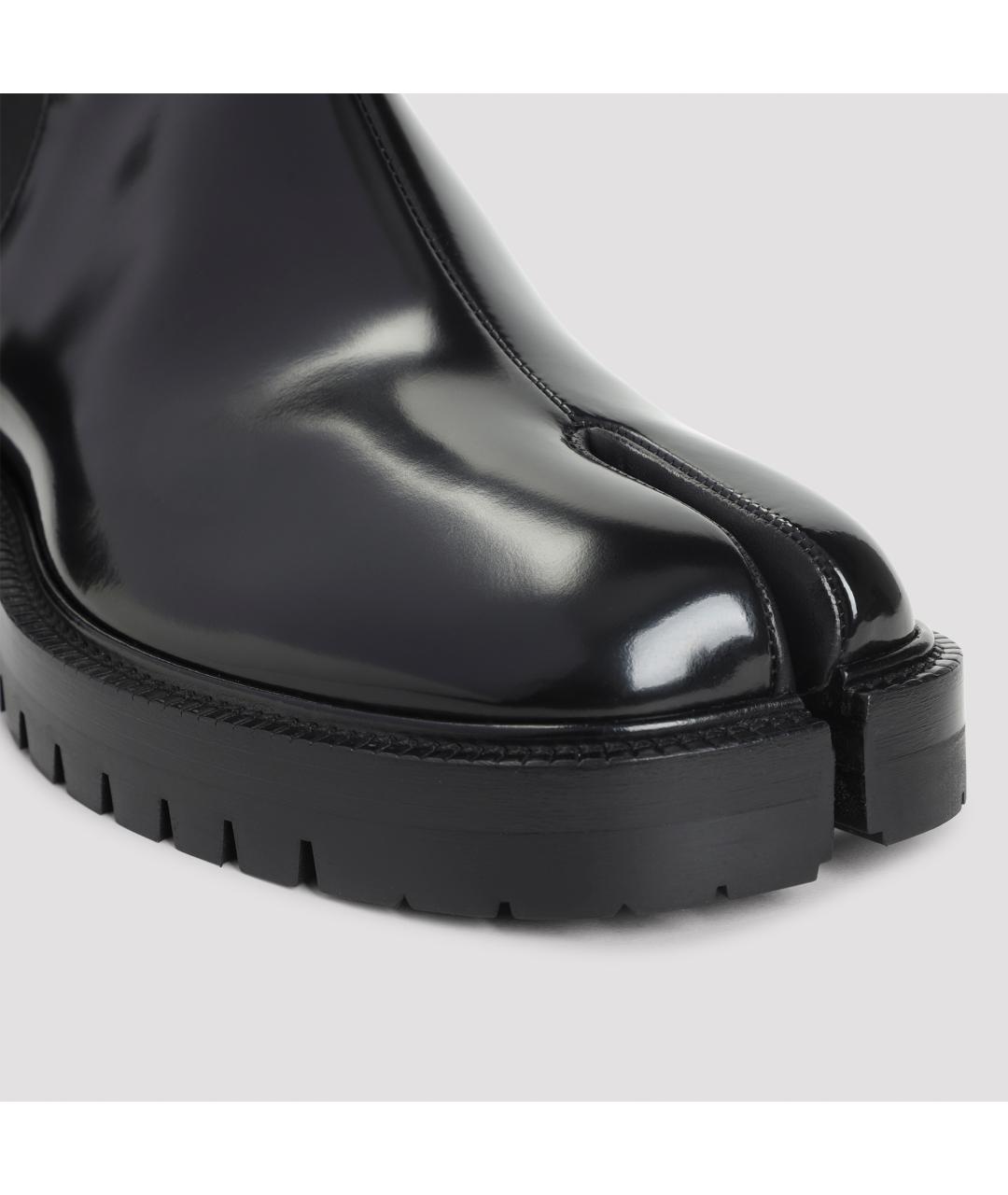MAISON MARGIELA Черные кожаные высокие ботинки, фото 6