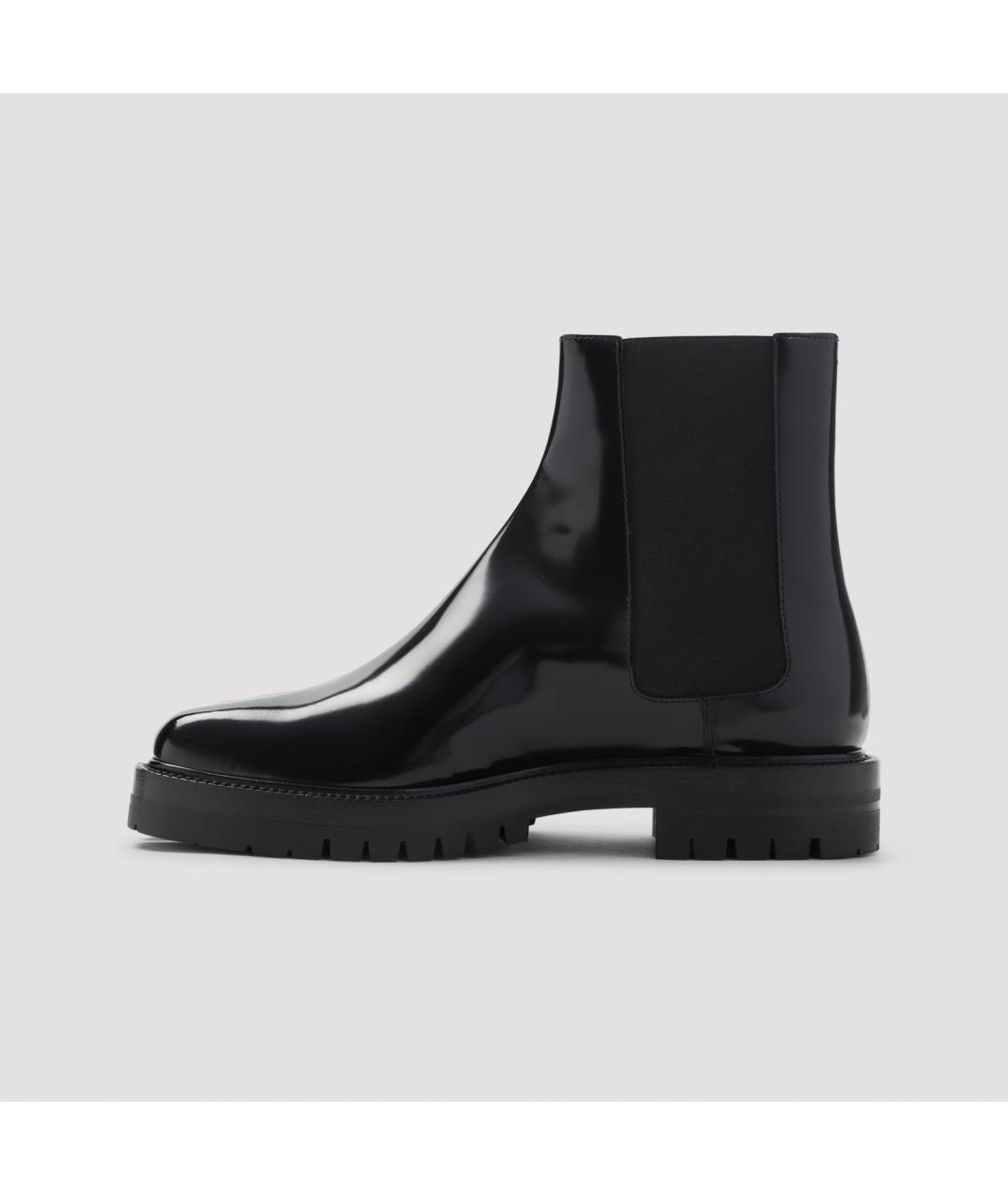 MAISON MARGIELA Черные кожаные высокие ботинки, фото 4