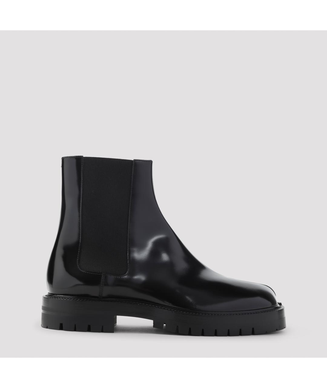 MAISON MARGIELA Черные кожаные высокие ботинки, фото 2