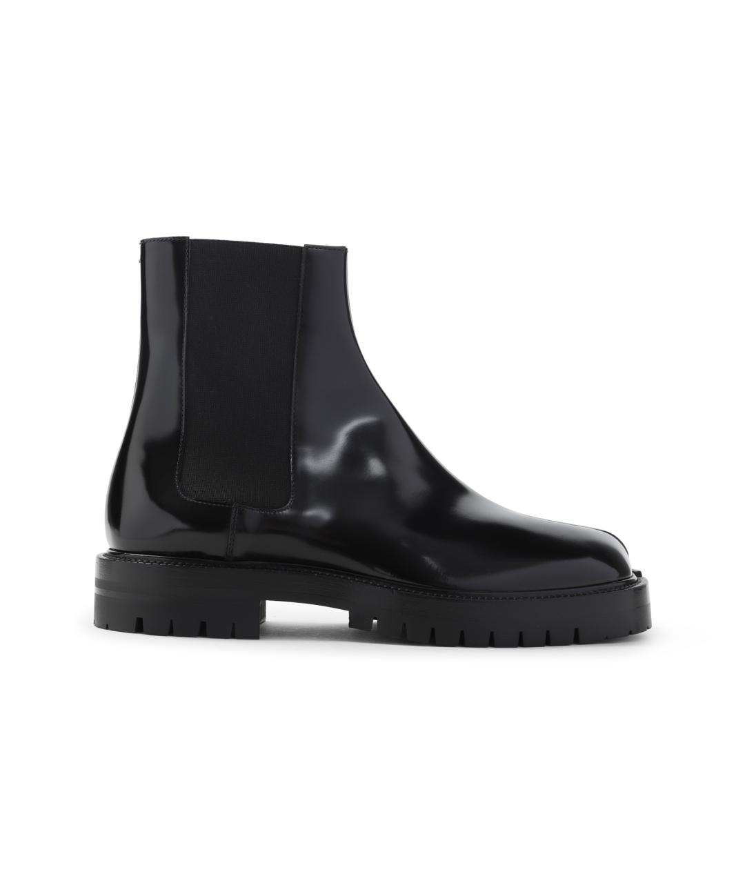 MAISON MARGIELA Черные кожаные высокие ботинки, фото 1