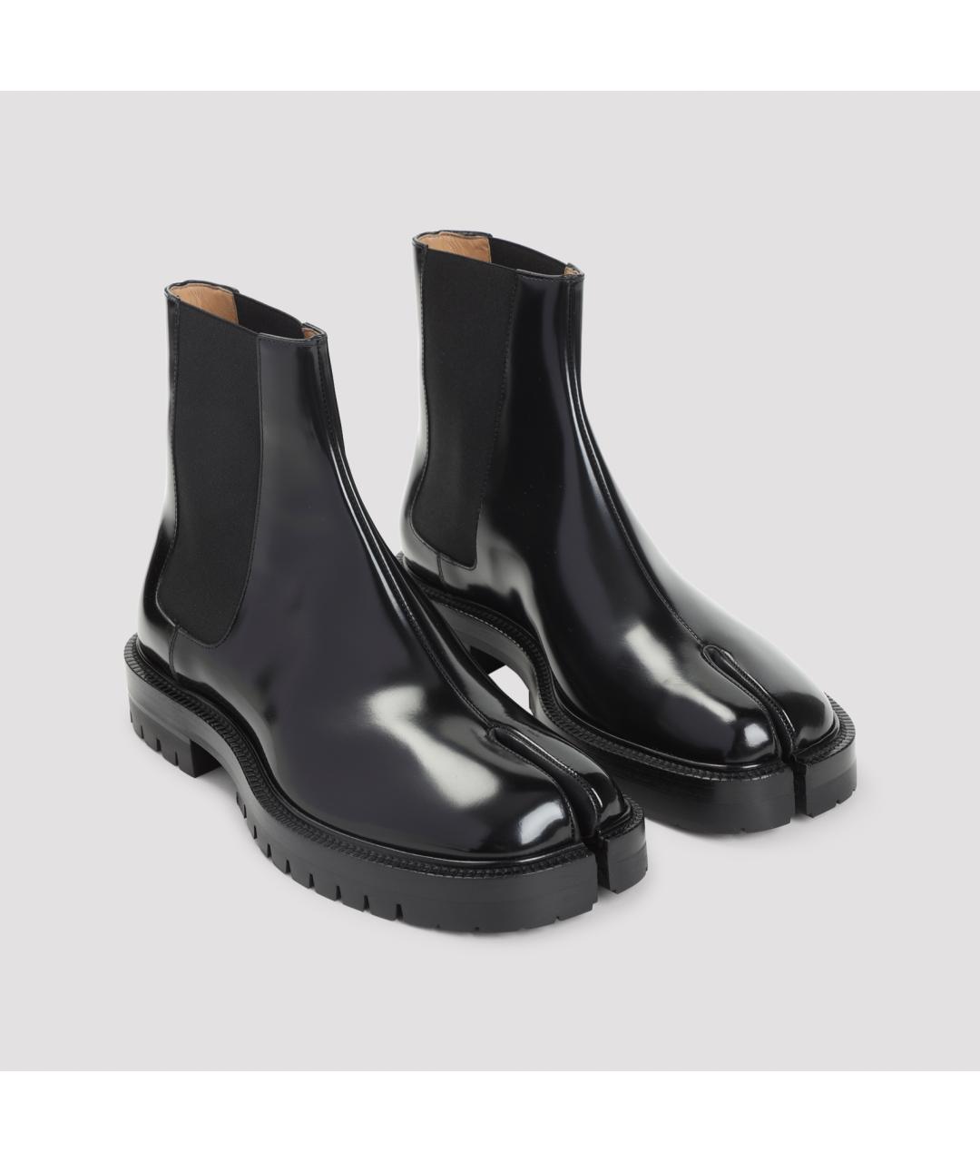 MAISON MARGIELA Черные кожаные высокие ботинки, фото 5