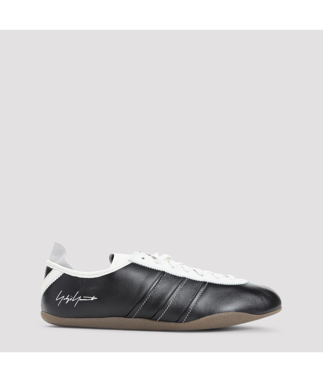 Y-3 Черные кожаные низкие кроссовки / кеды, фото 2