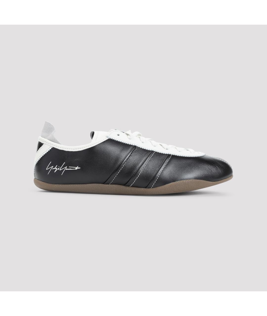 Y-3 Черные кожаные низкие кроссовки / кеды, фото 3