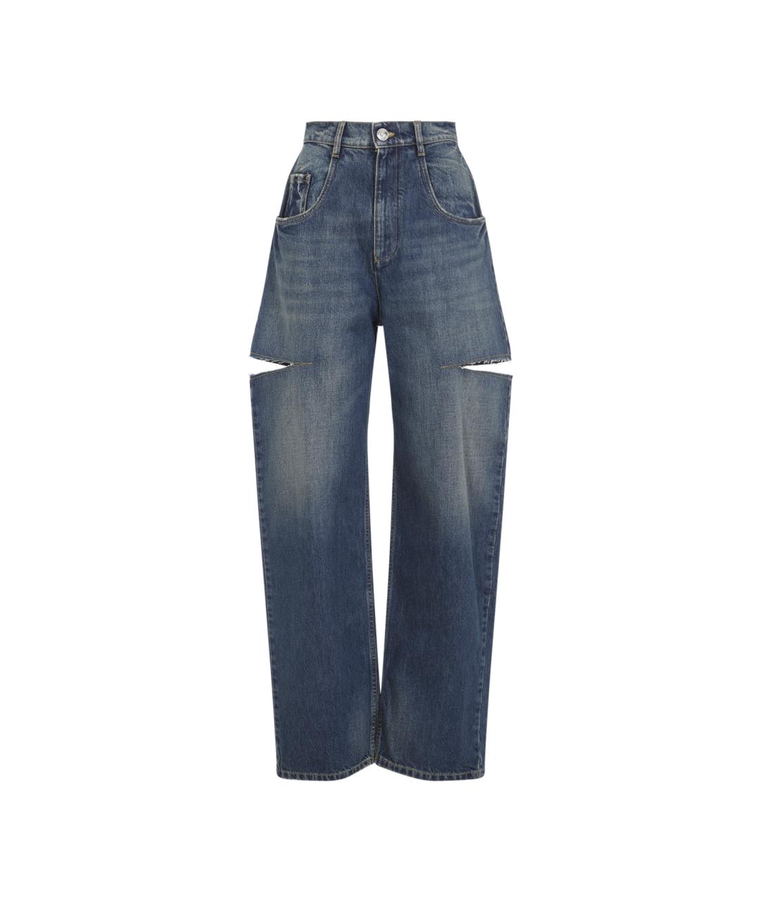 MAISON MARGIELA Синие хлопковые прямые джинсы, фото 1