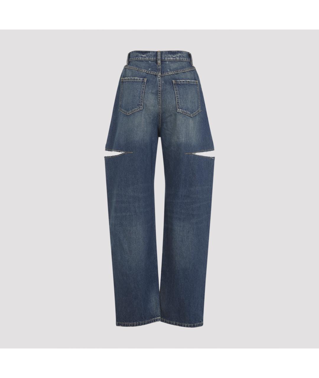 MAISON MARGIELA Синие хлопковые прямые джинсы, фото 3