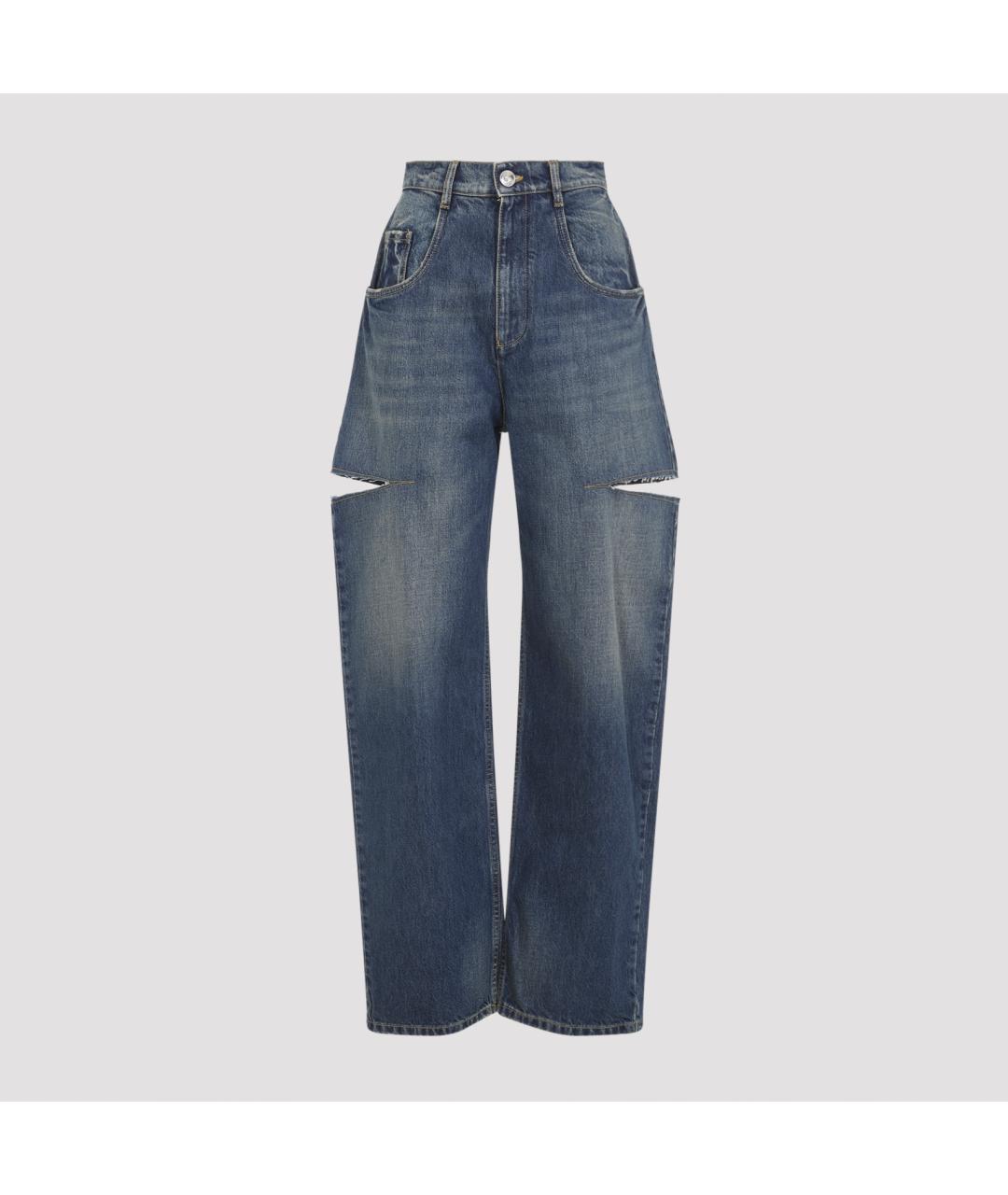 MAISON MARGIELA Синие хлопковые прямые джинсы, фото 2