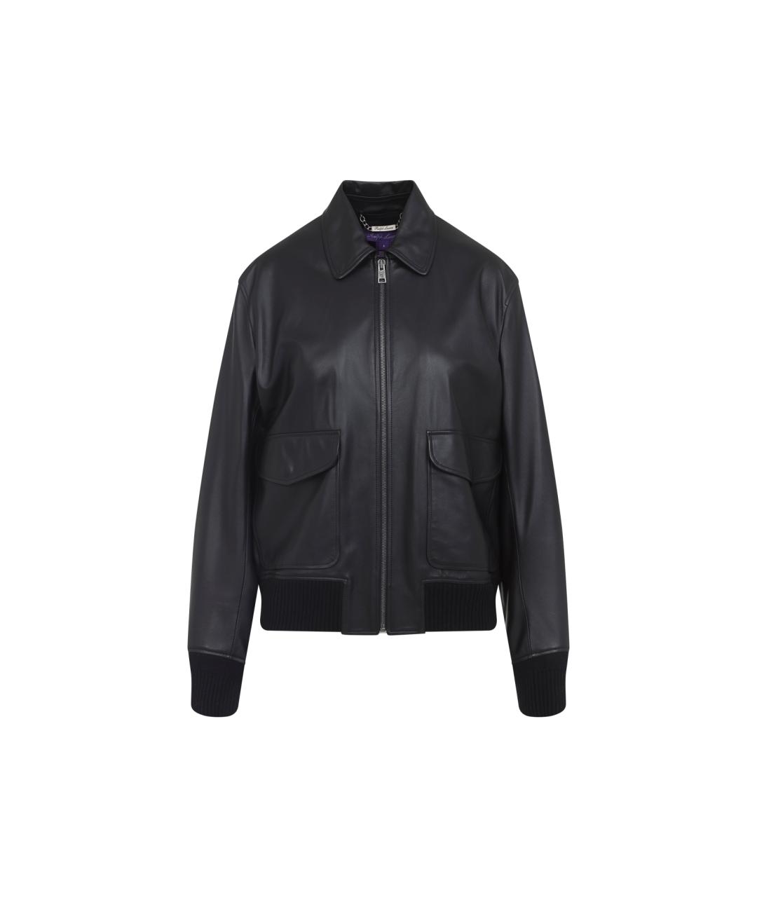 RALPH LAUREN COLLECTION Черная кожаная куртка, фото 1