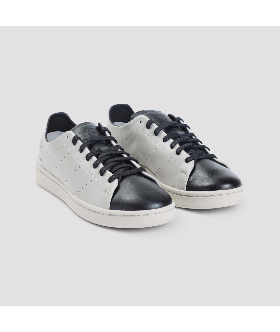 Y-3 Белые кожаные низкие кроссовки / кеды, фото 4