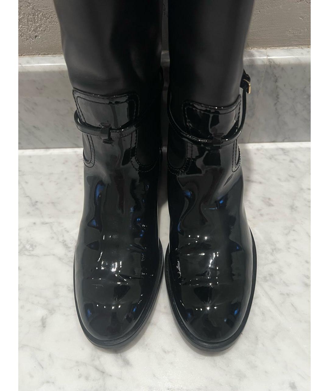 CHRISTIAN DIOR Черные кожаные сапоги, фото 3