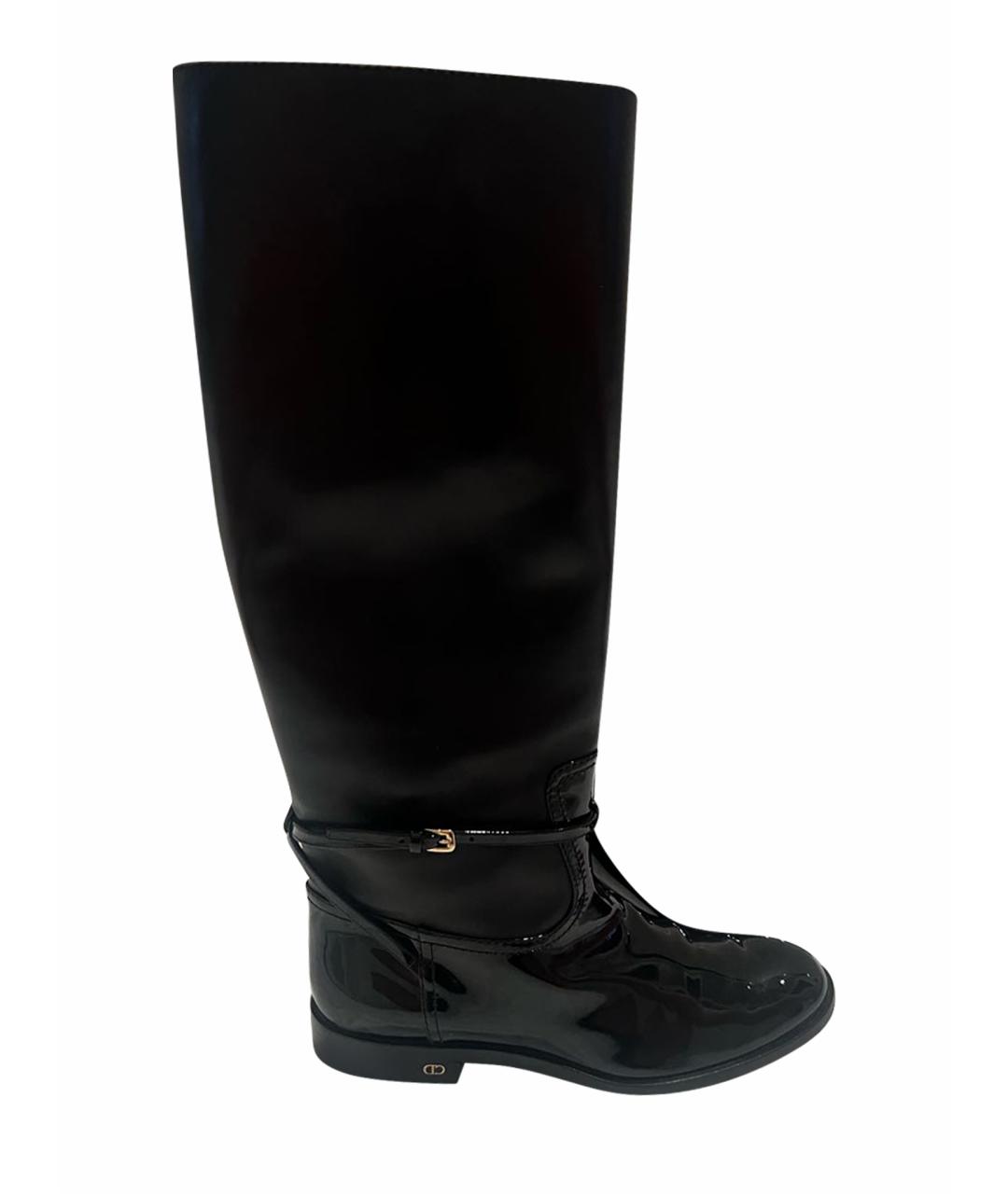 CHRISTIAN DIOR Черные кожаные сапоги, фото 1