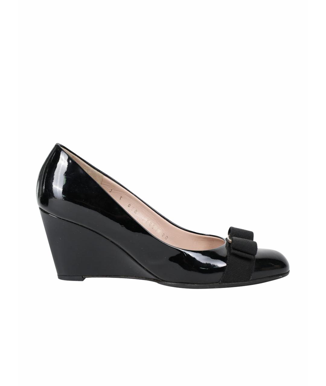 FERRAGAMO Черные туфли из лакированной кожи, фото 1