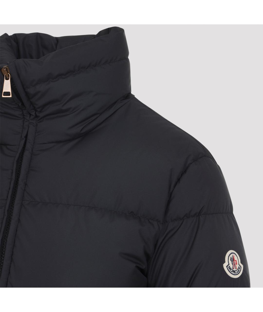 MONCLER Черный полиэстеровый пуховик, фото 6