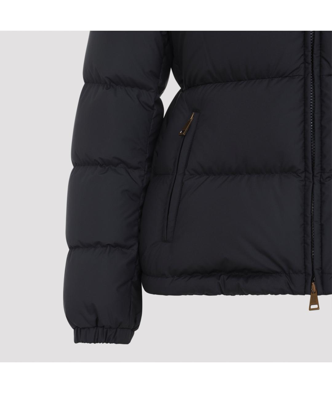 MONCLER Черный полиэстеровый пуховик, фото 5