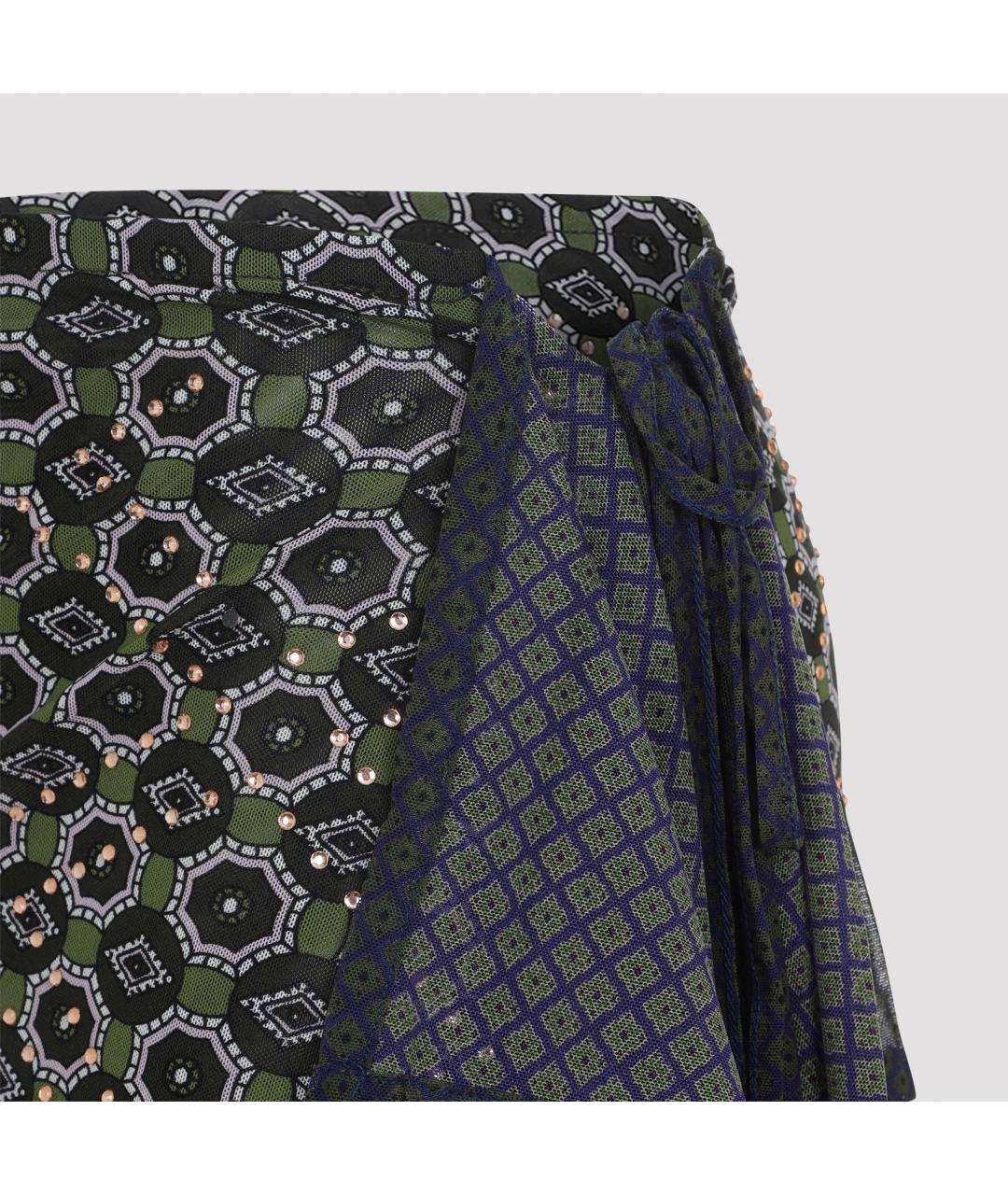 DRIES VAN NOTEN Зеленая полиамидовая юбка миди, фото 5