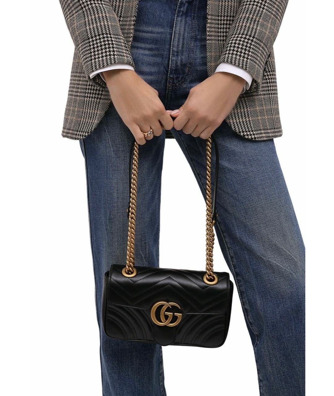 GUCCI Черная кожаная сумка тоут, фото 6