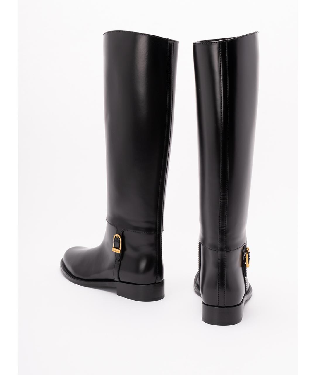 SAINT LAURENT Черные кожаные сапоги, фото 3