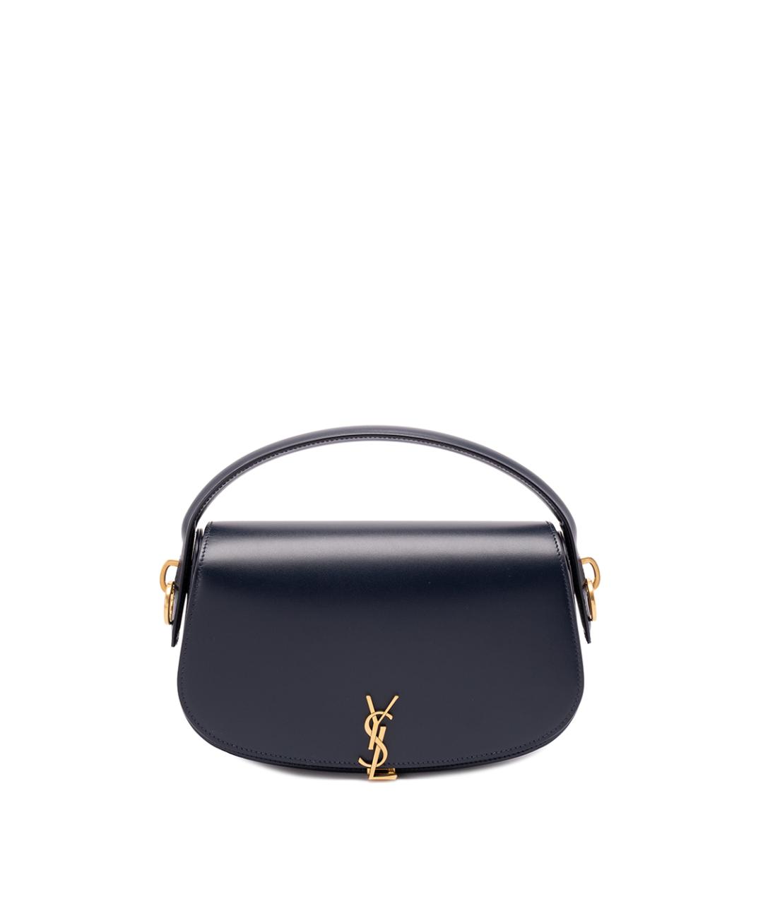 SAINT LAURENT Темно-синяя кожаная сумка через плечо, фото 1
