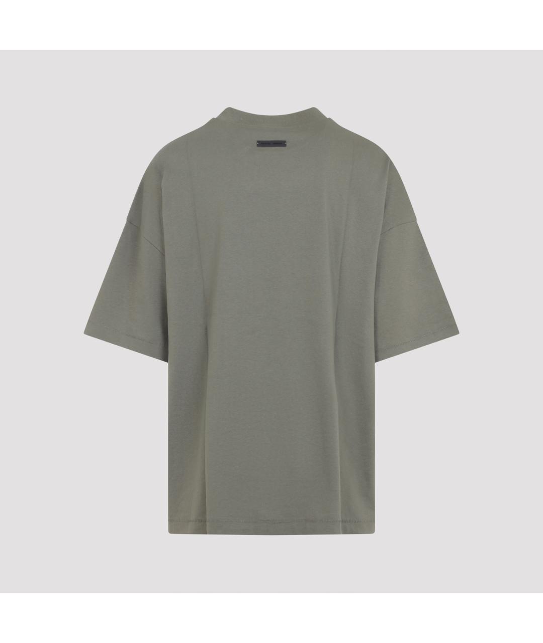 FEAR OF GOD ESSENTIALS Зеленая хлопковая футболка, фото 3