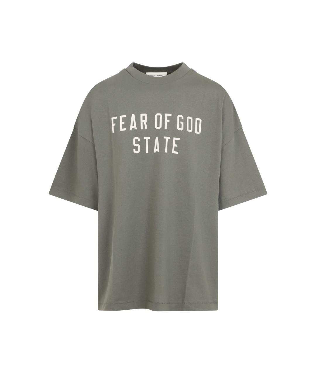 FEAR OF GOD ESSENTIALS Зеленая хлопковая футболка, фото 1