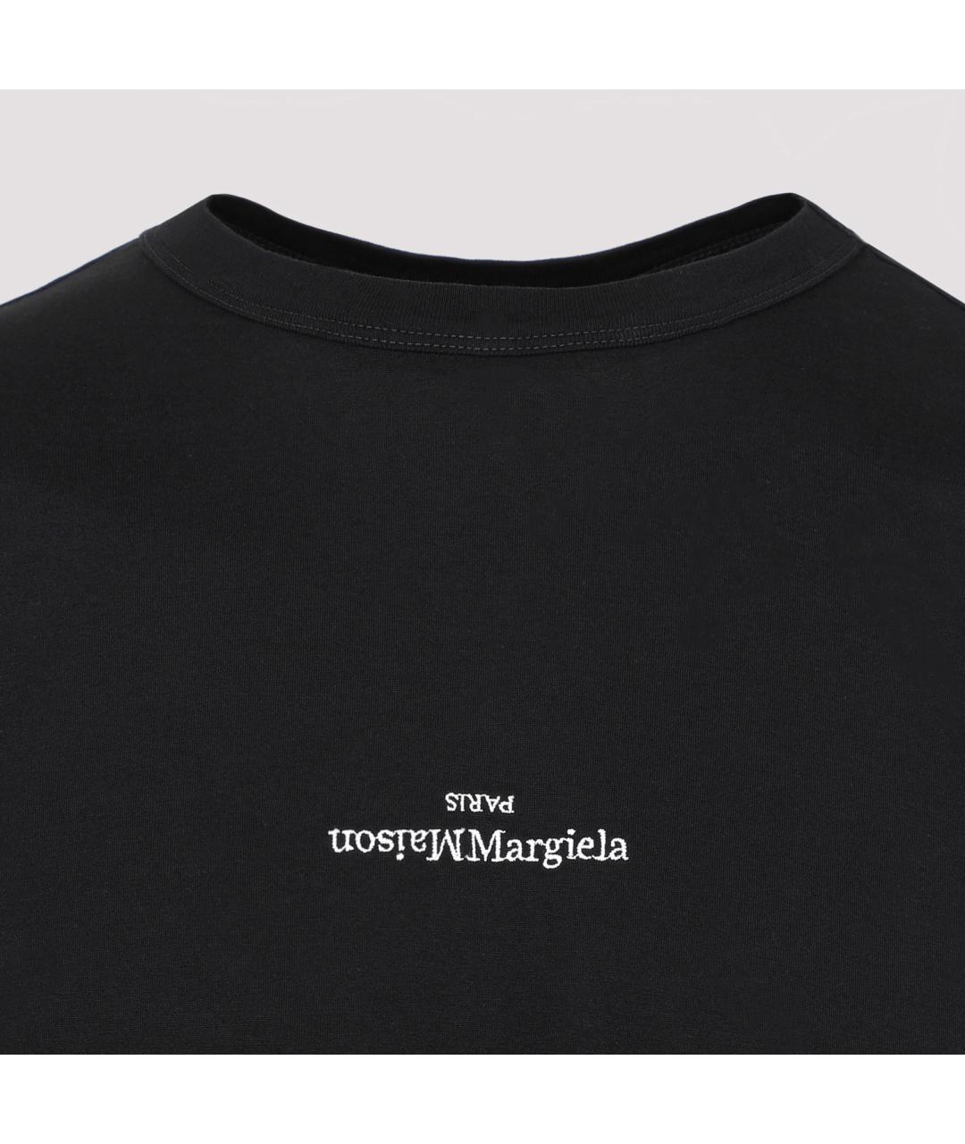 MAISON MARGIELA Черная хлопковая футболка, фото 4