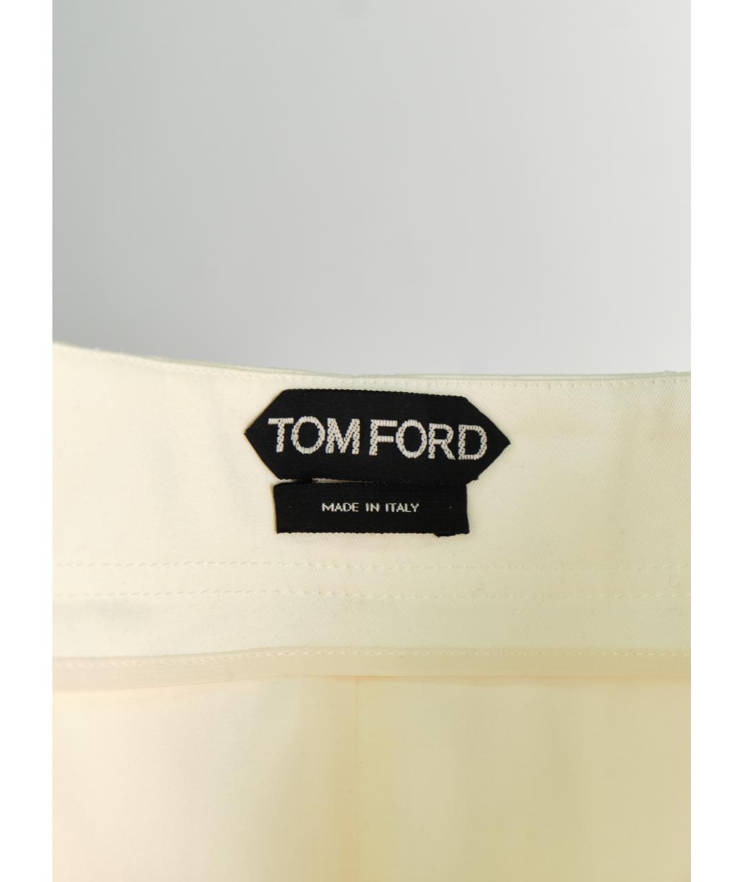 TOM FORD Белая хлопковая юбка миди, фото 7