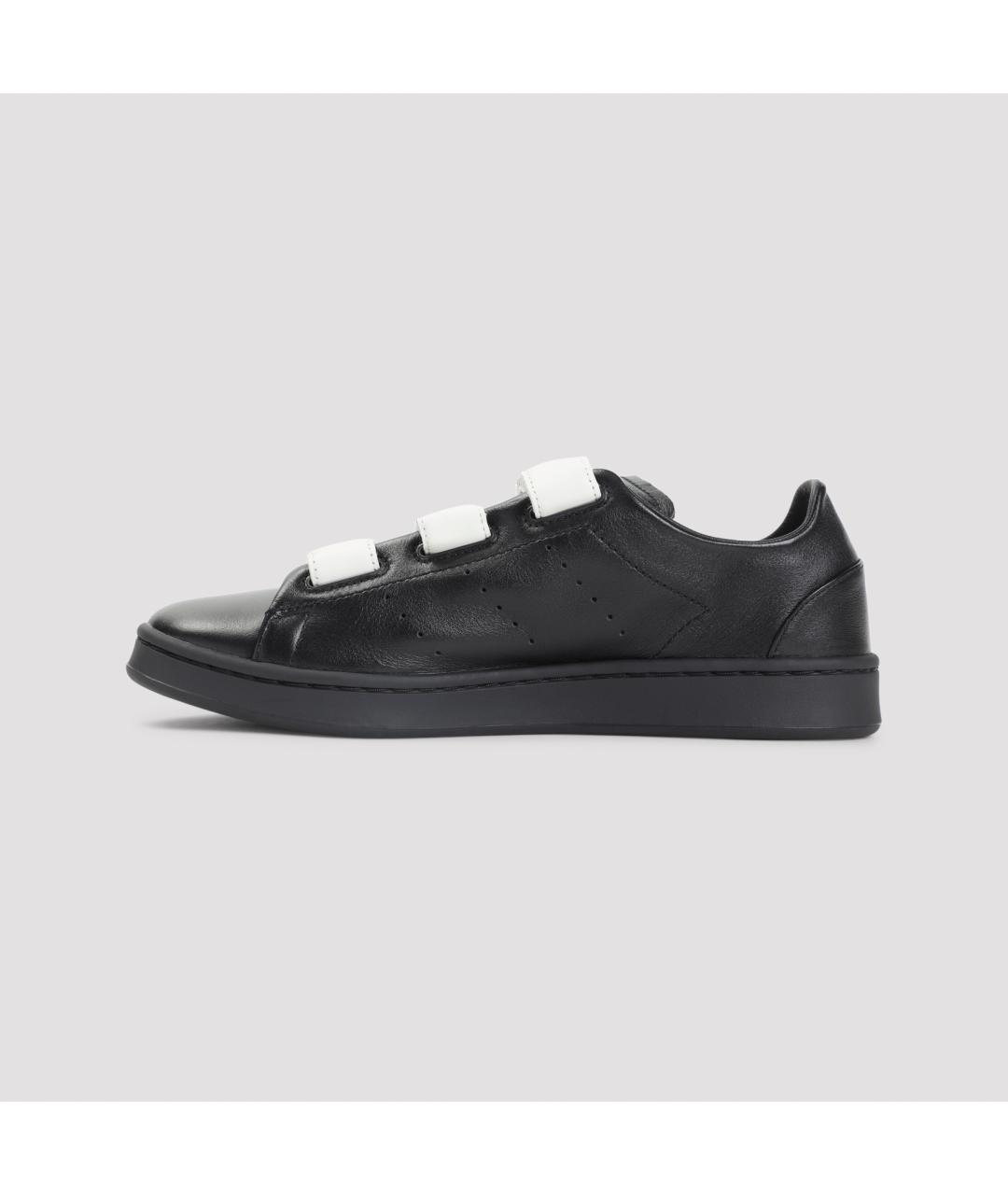 Y-3 Черные кожаные низкие кроссовки / кеды, фото 4