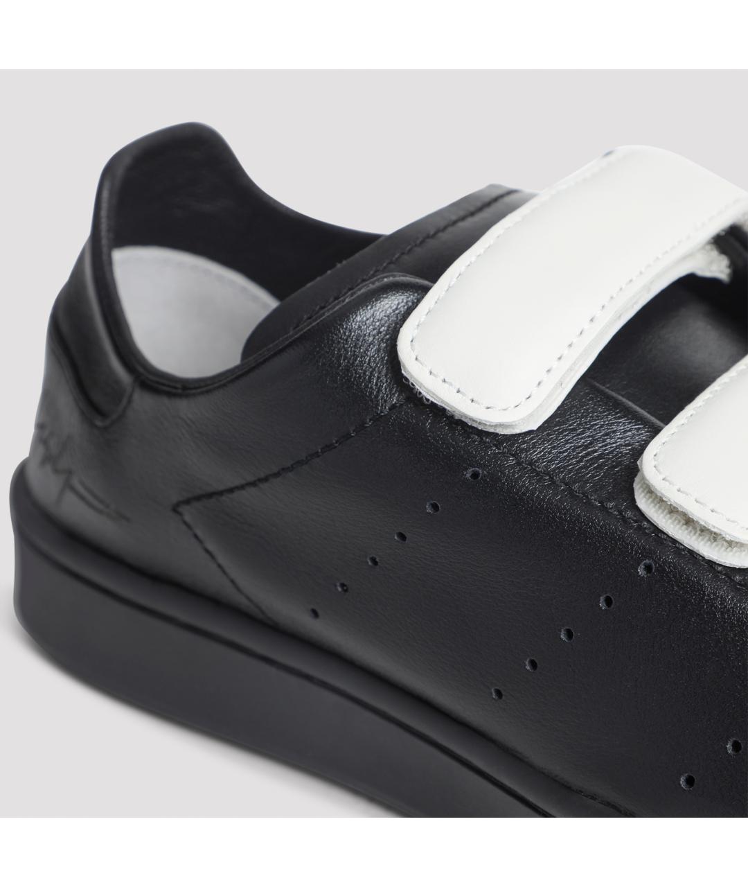 Y-3 Черные кожаные низкие кроссовки / кеды, фото 6