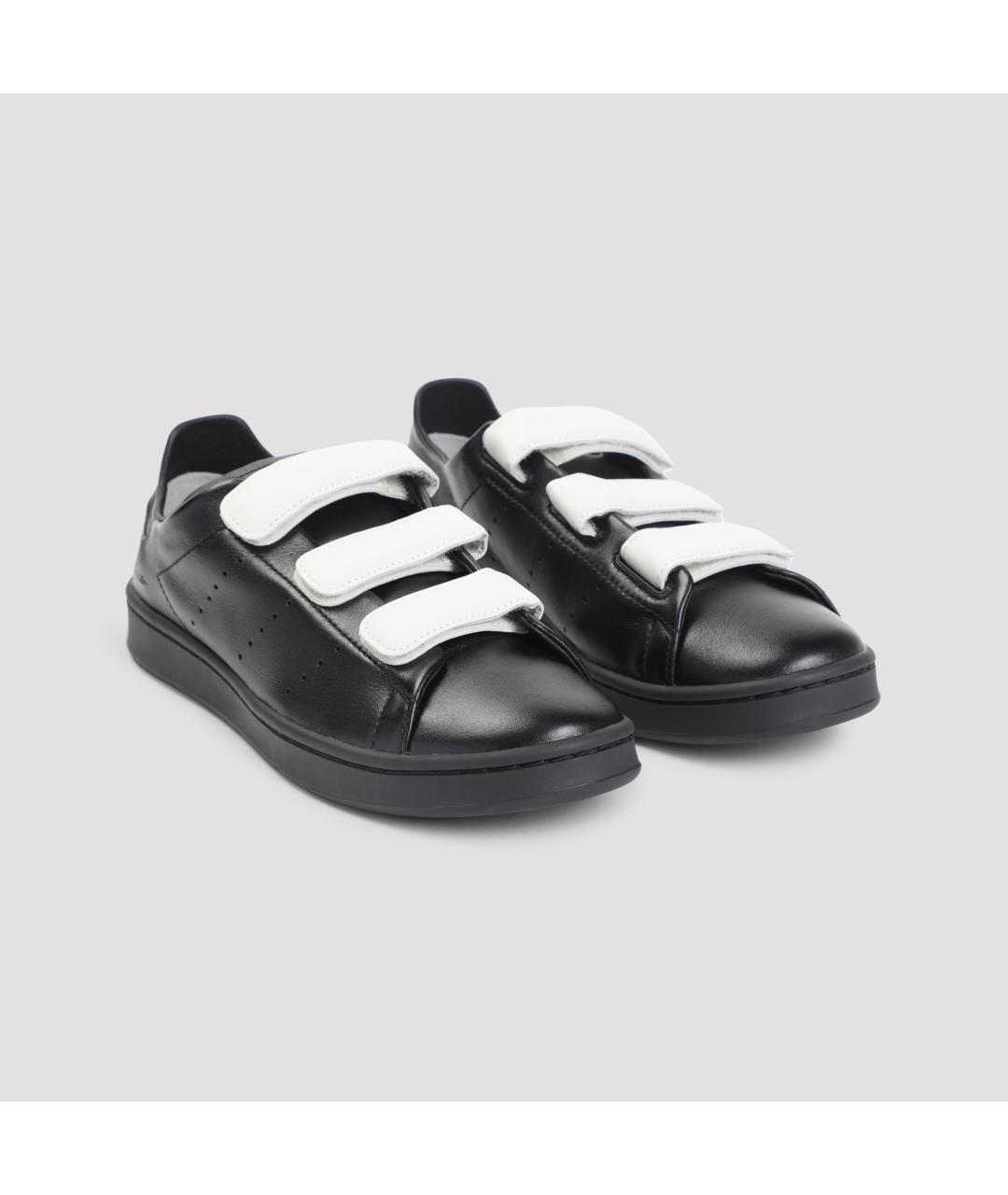 Y-3 Черные кожаные низкие кроссовки / кеды, фото 5