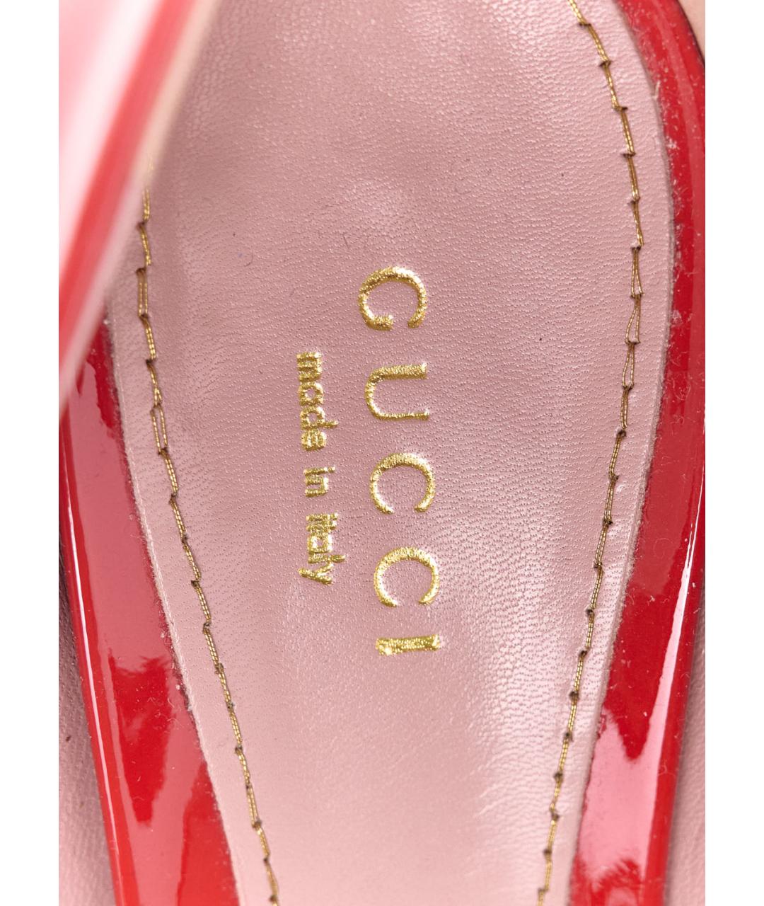 GUCCI Красные туфли из лакированной кожи, фото 5