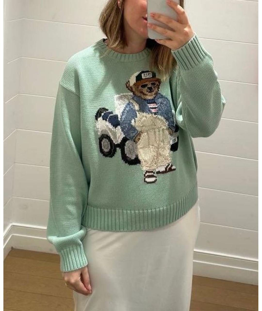 POLO RALPH LAUREN Салатовый хлопковый джемпер / свитер, фото 2