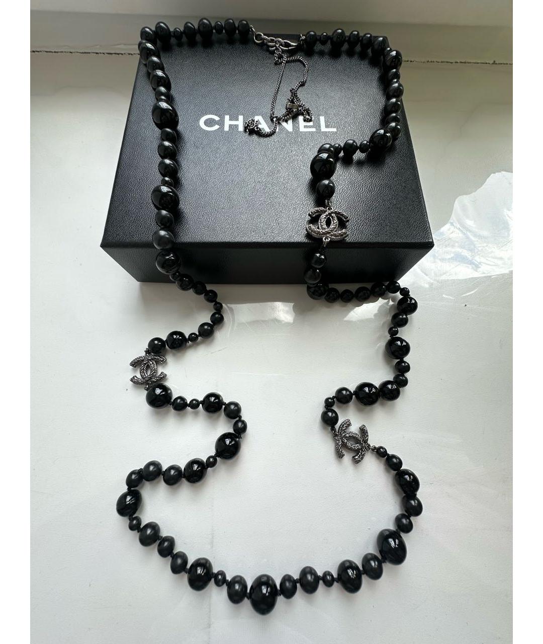 CHANEL Черное колье, фото 2