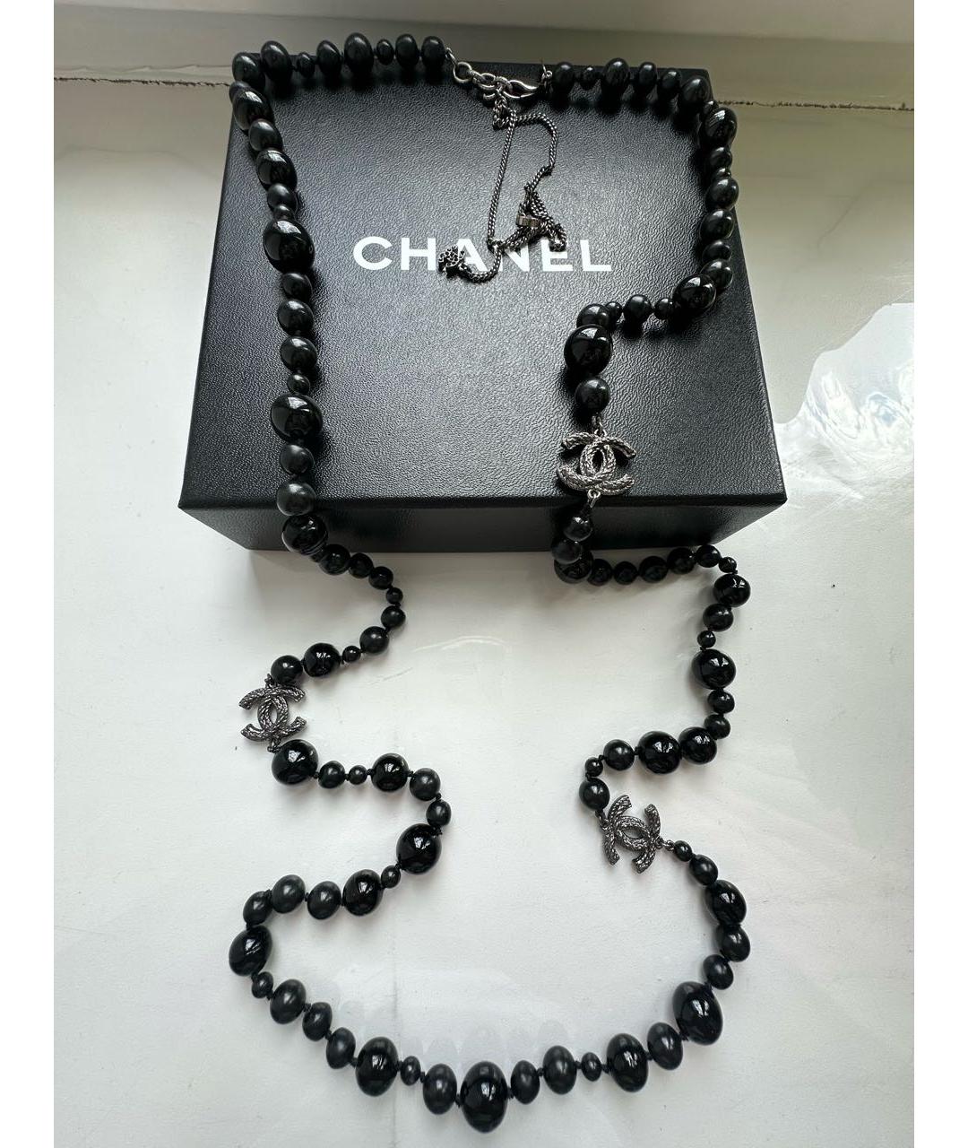 CHANEL Черное колье, фото 9