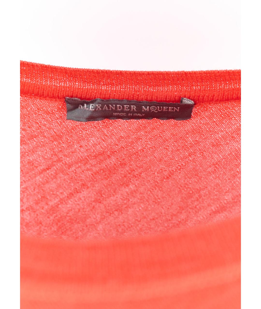 ALEXANDER MCQUEEN Красное шерстяное повседневное платье, фото 3