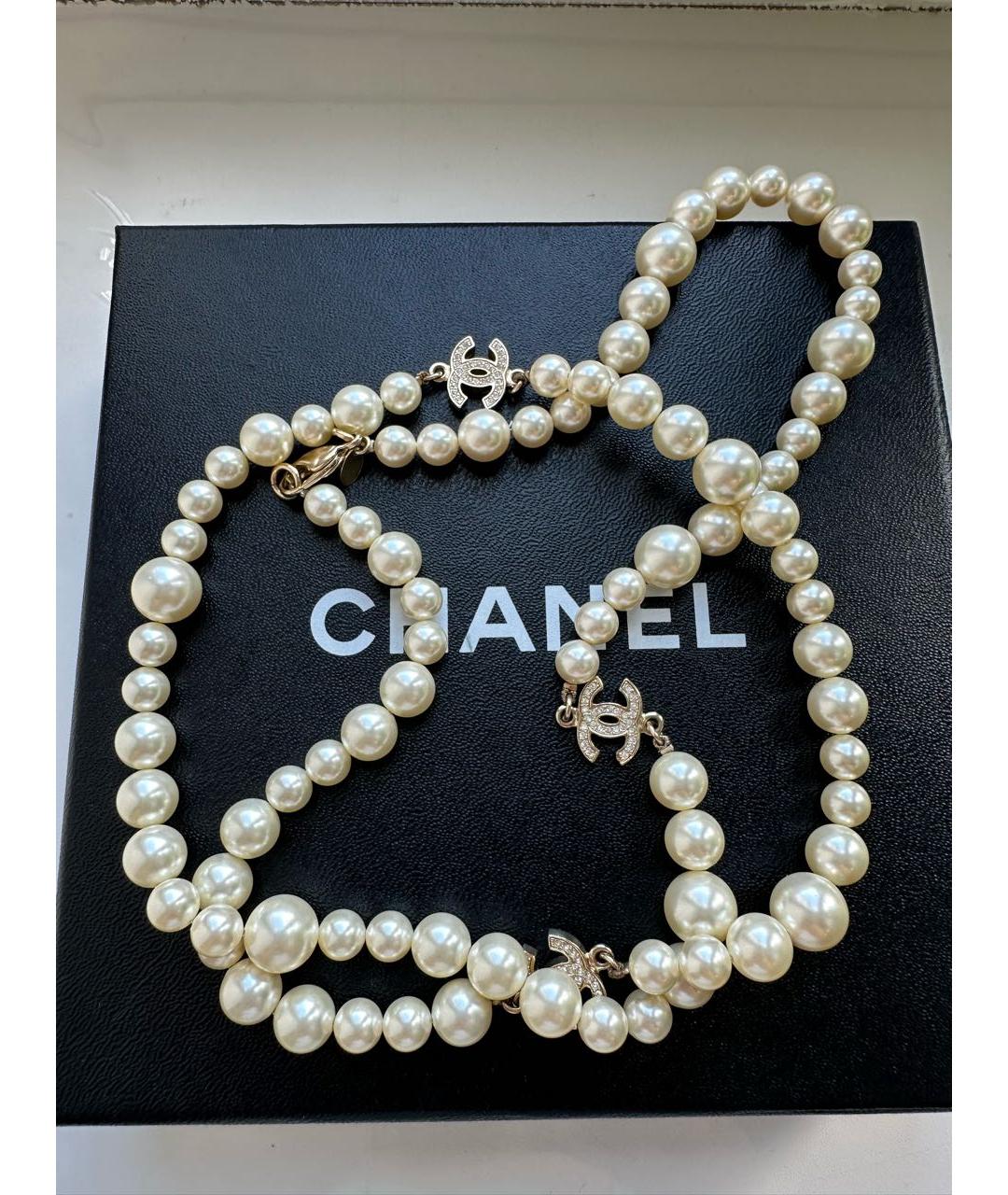 CHANEL Бежевое колье, фото 5