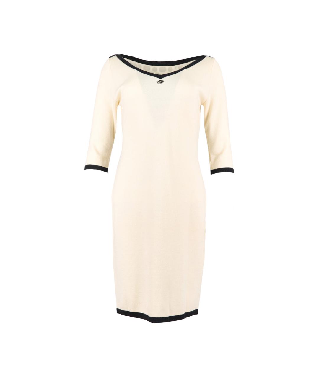 BLUMARINE Белое шерстяное повседневное платье, фото 1