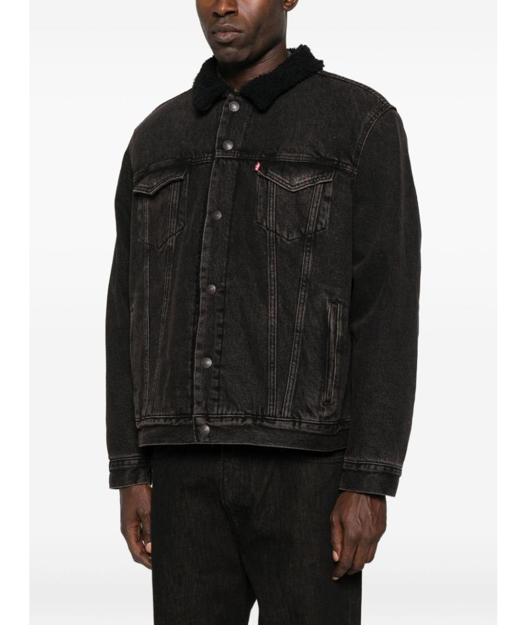 LEVI'S Черная хлопковая куртка, фото 4
