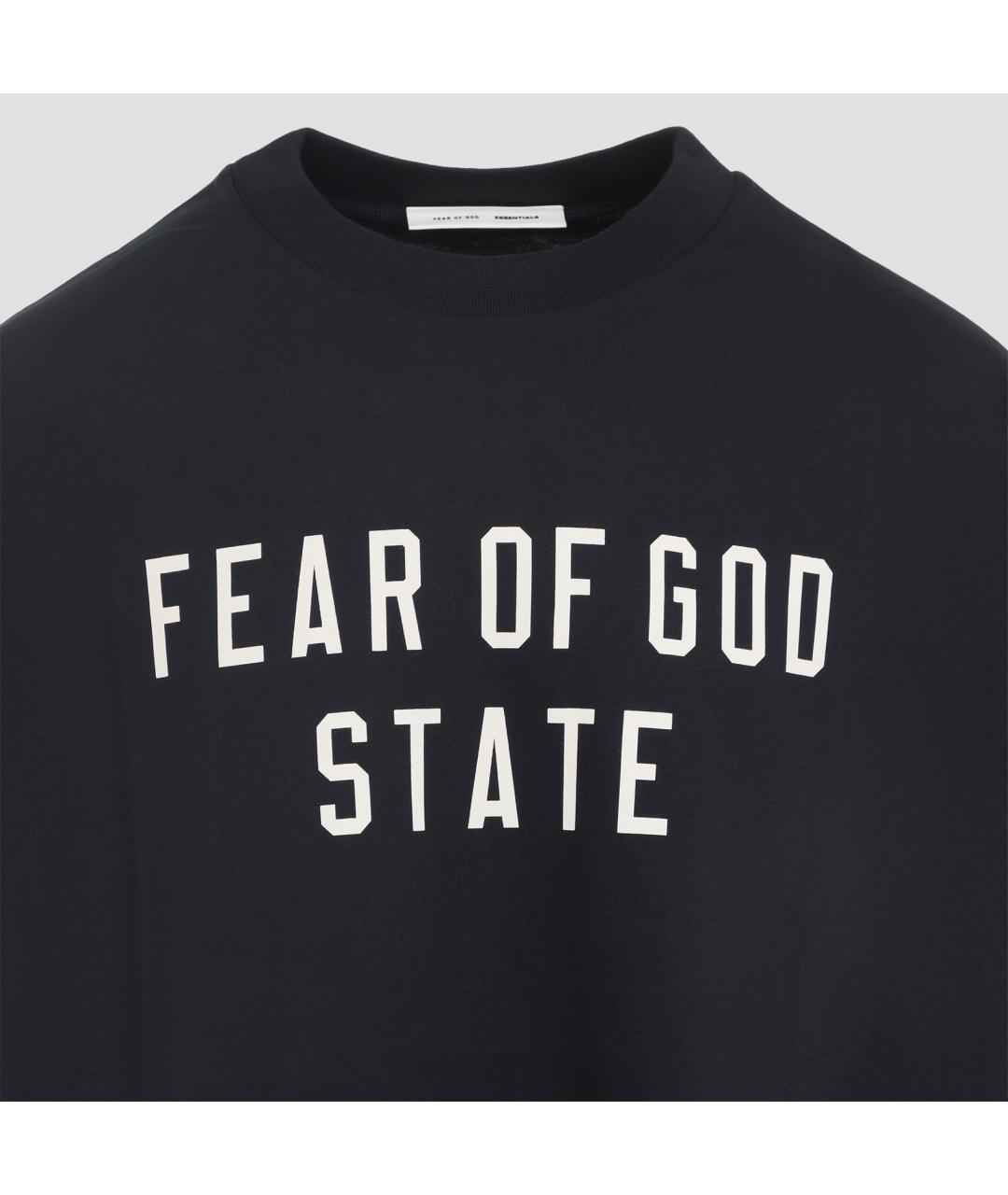 FEAR OF GOD ESSENTIALS Черная хлопковая футболка, фото 4