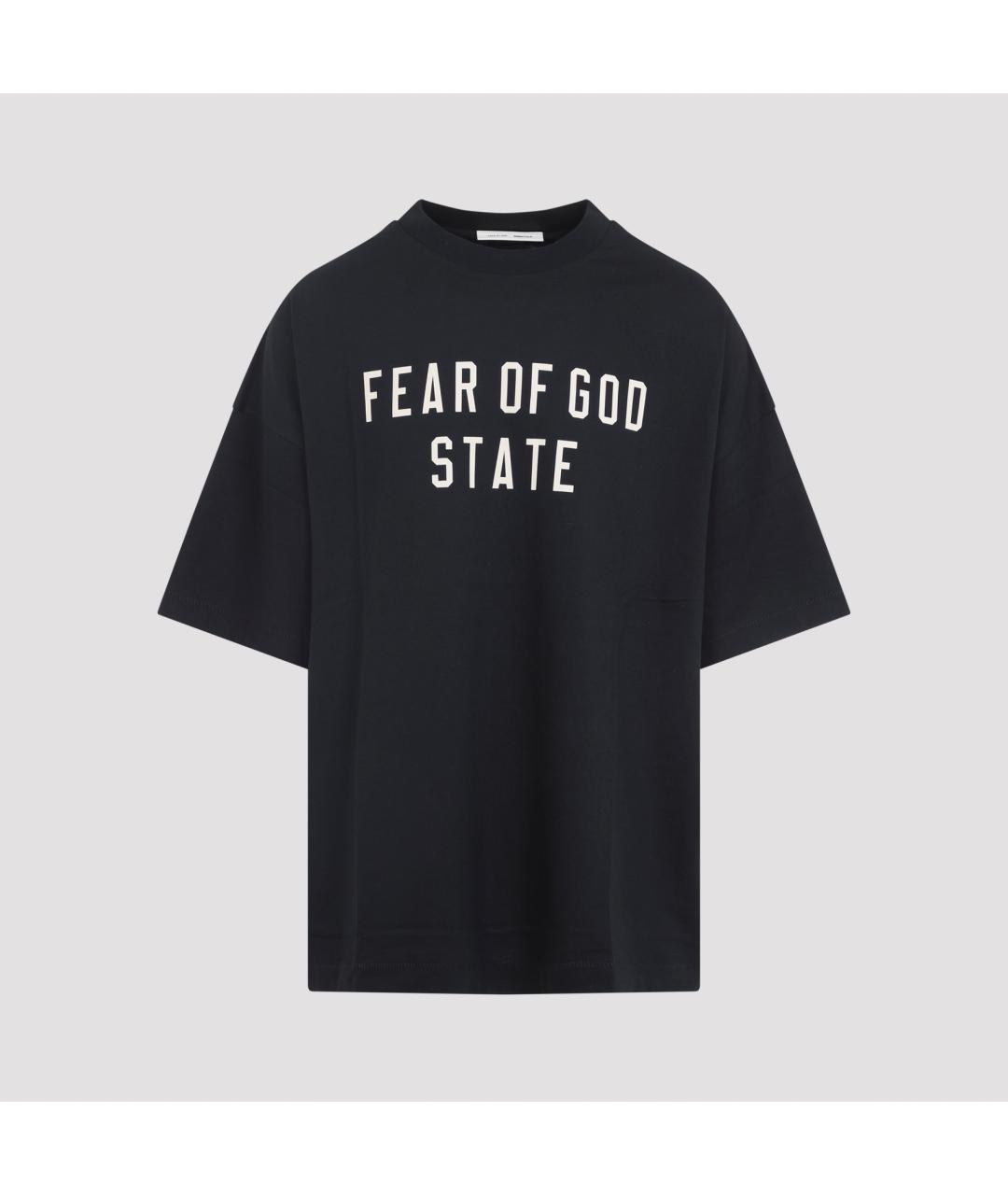 FEAR OF GOD ESSENTIALS Черная хлопковая футболка, фото 2