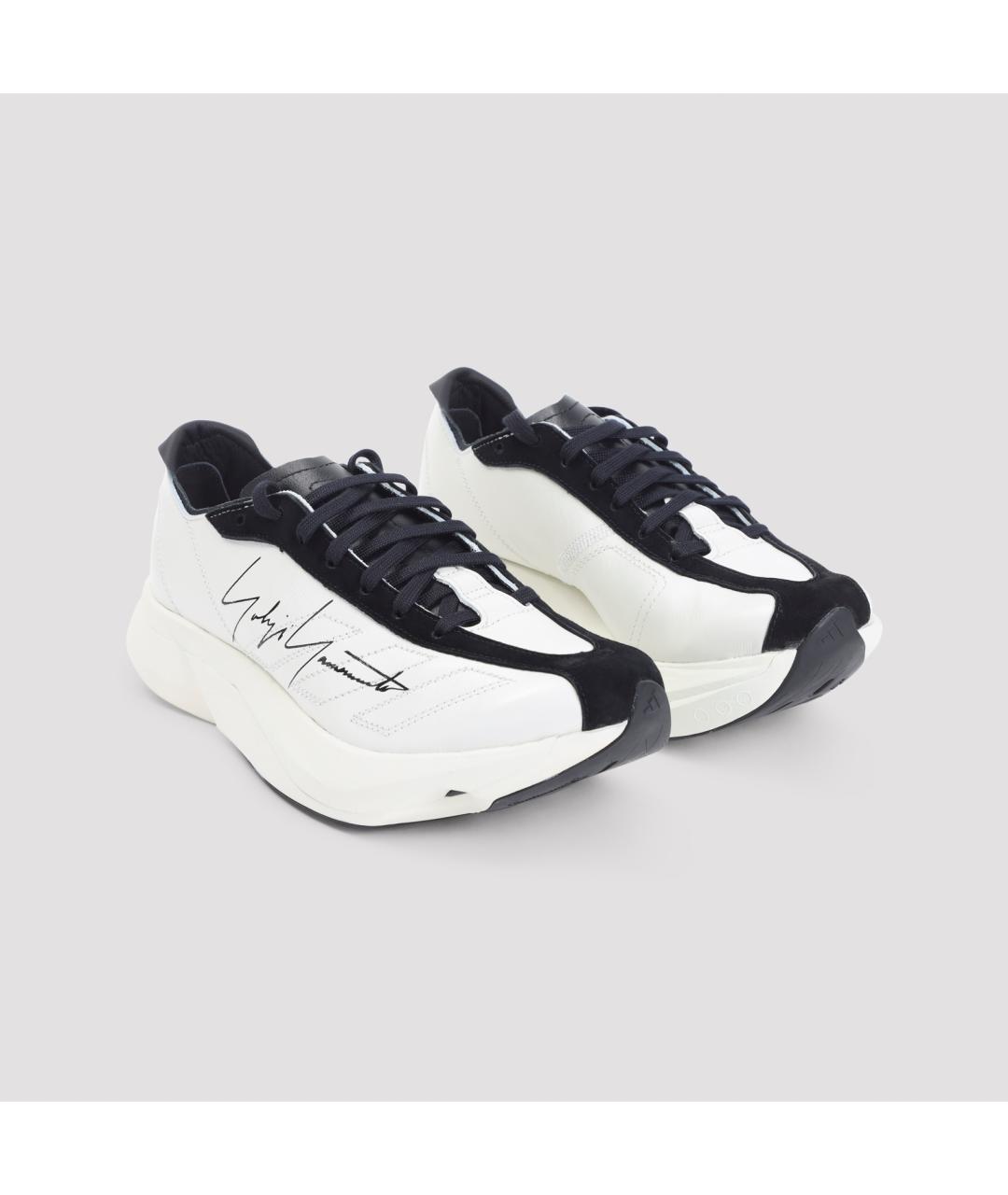 Y-3 Белые кожаные низкие кроссовки / кеды, фото 4