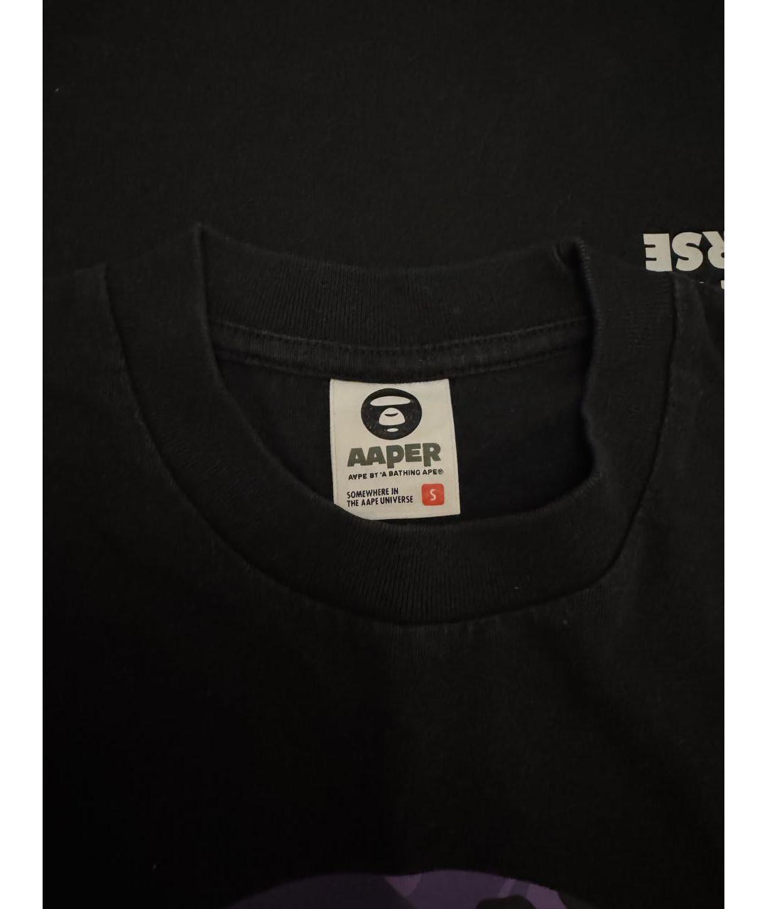 A BATHING APE Черная хлопковая футболка, фото 3
